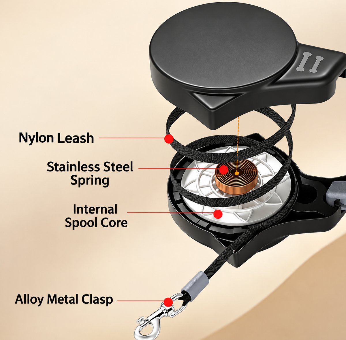 Retractable LED Safety Dog Leash